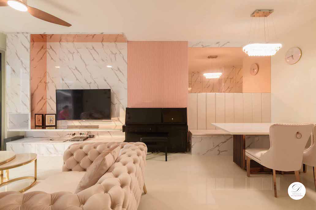 Luxe Pink Marble Modern Interior